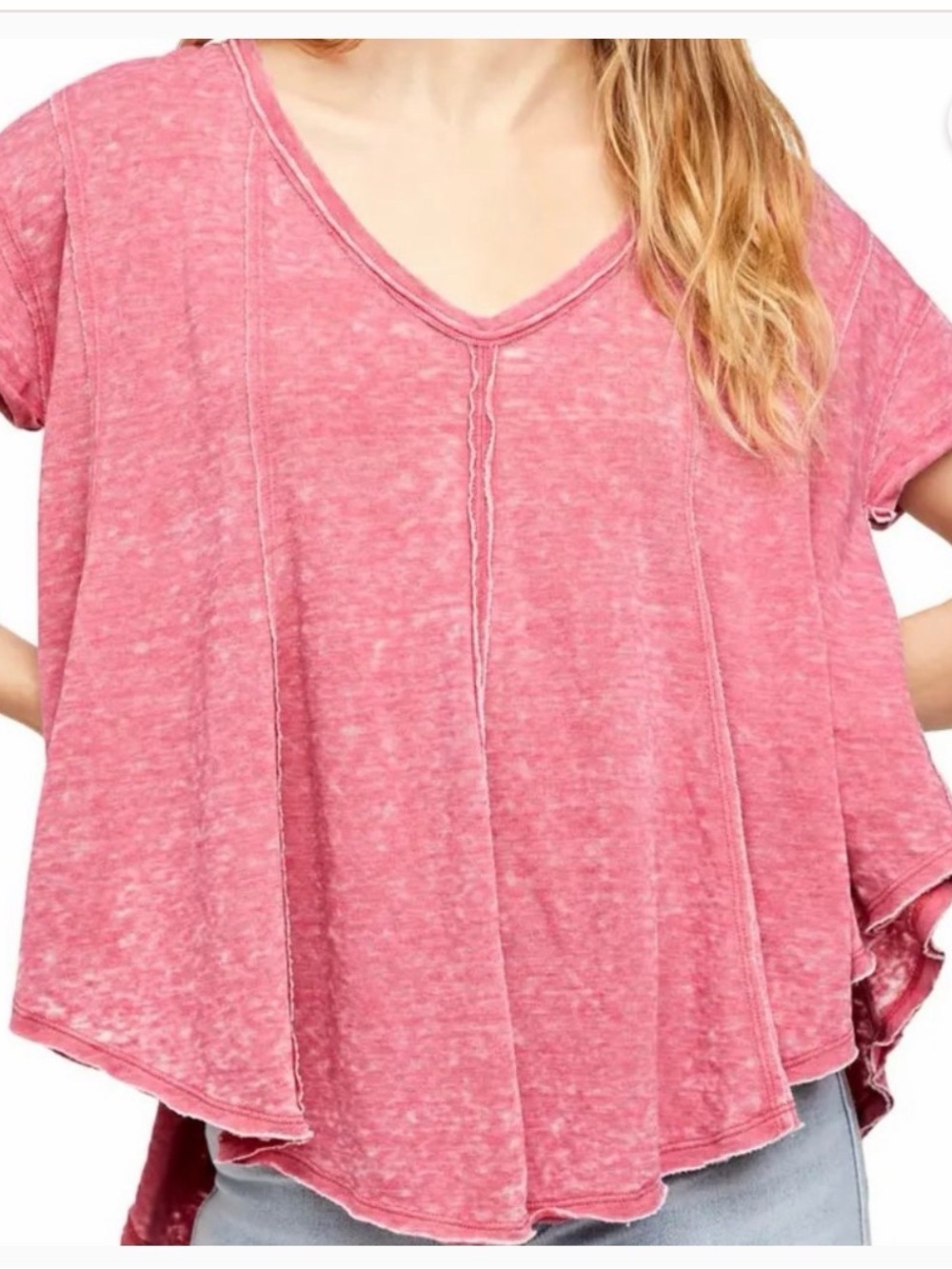 We The Free Sammie V neck Short Sleeve Top size XS